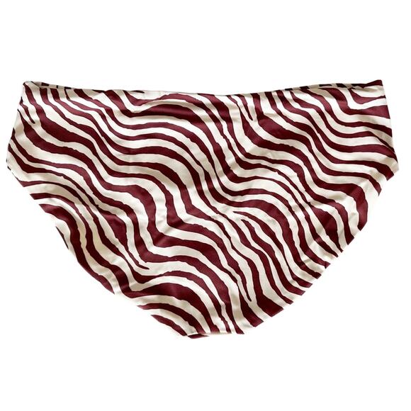 Andie Swim The Hipster Bikini Bottom Bias Stripe Truffle Red Size Small - Picture 2 of 5